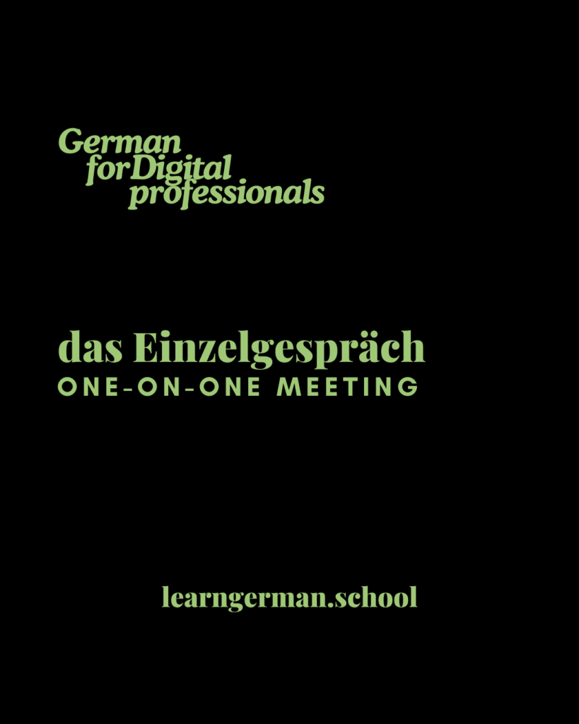 das Einzelgespräch - Learn German - Deutsch Lernen - German for Digital Professionals - Bilingual German Texts - Learn German School